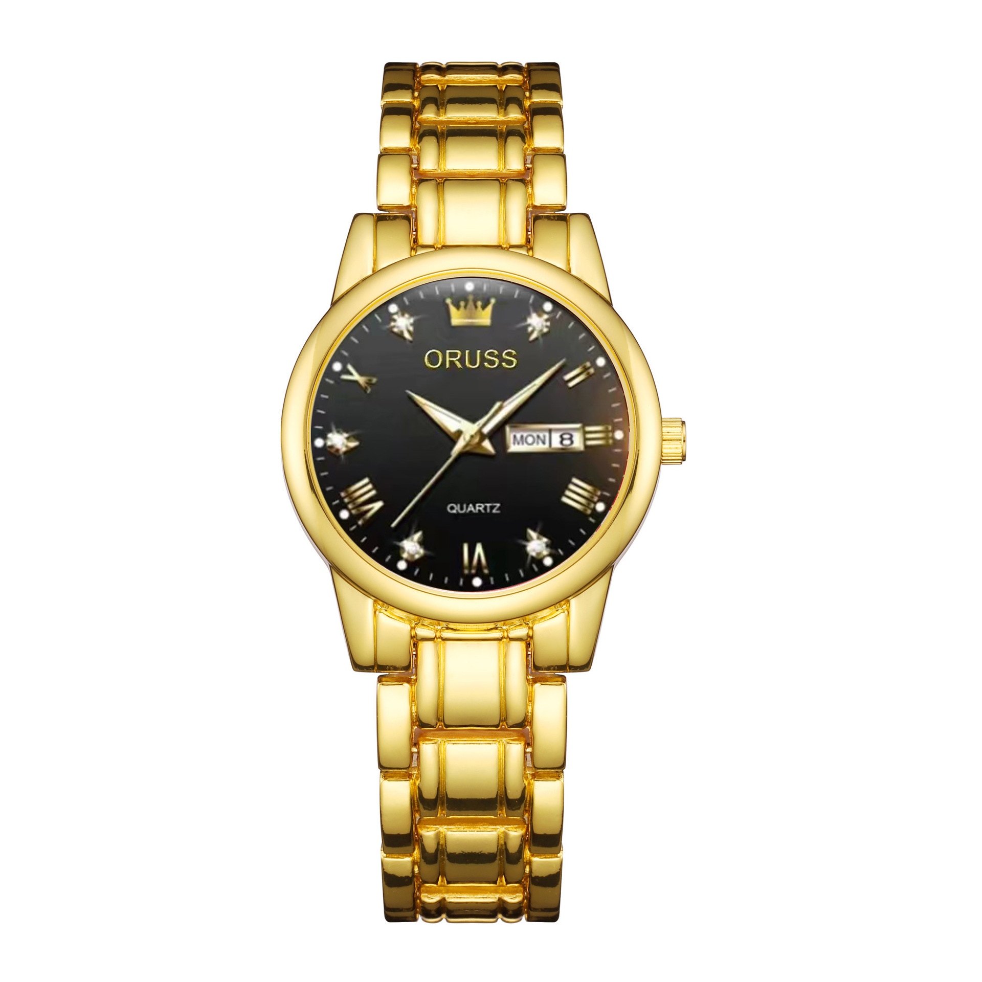 크라운 모델 - 올 골드, 블랙 페이스 여성 모델 [여성 시계]