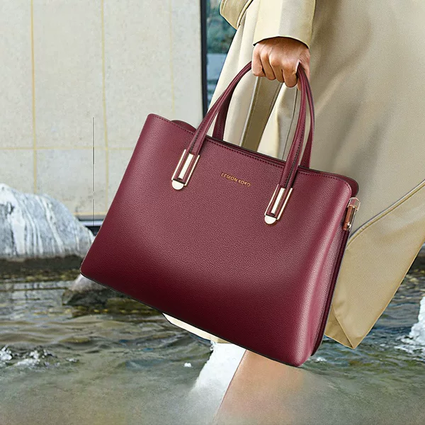 Women's Handbag, New Style Bag, Soft Leather, Large Capacity Tote Bag, Elegant Middle-Aged Mother's Bag, Fashionable Commuter Women's Bag