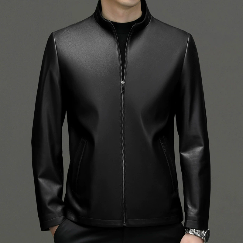 Autumn fashionable trend jacket, genuine leather