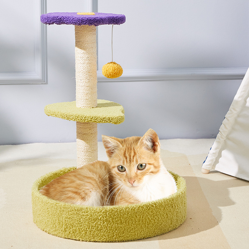 고양이 등반 랙 작은 고양이 둥지 고양이 긁는 판 고양이 나무 통합 대마 로프 고양이 랙 고양이 긁는 기둥 고양이 용품 고양이 장난감