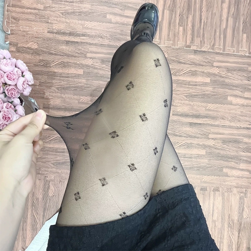 Japanese mint white thin tights with bow