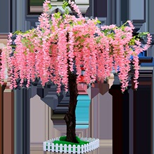 紫藤花装饰紫藤树酒店商场展厅婚庆布置景观树舞台表演道具花