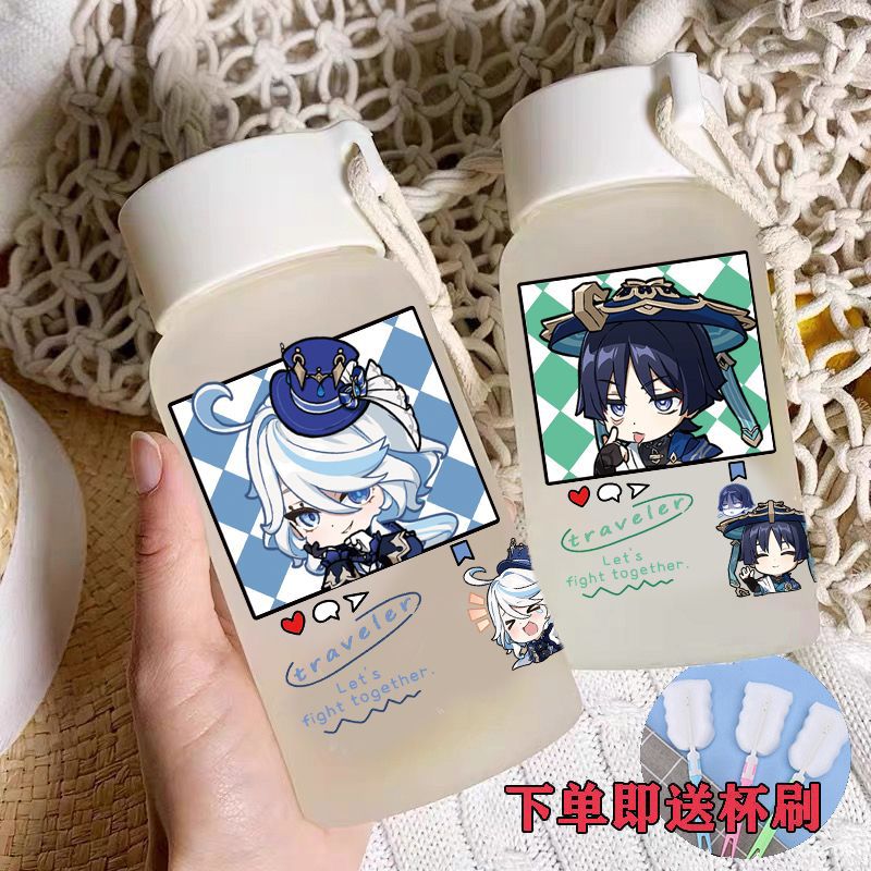 塑料杯ins風原神納西妲散兵學生水杯大容量耐摔耐高溫簡約杯子3N