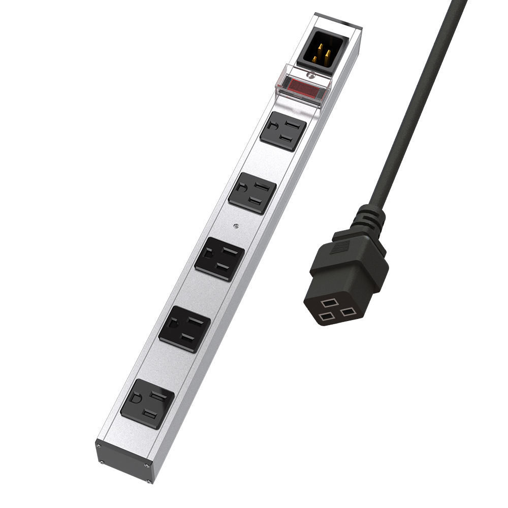 PDU排插 铝合金机柜插座 竖装排插15A 5位 1875W