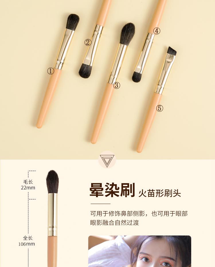 Cangzhou Mini 9-piece makeup brush set for beginners, portable travel brush, loose powder and contouring undefined
