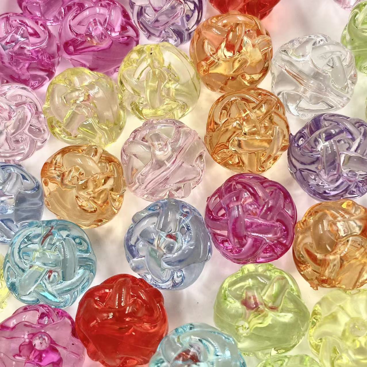 透明16mm毛线绣球花   DIY串珠手机链条鞋花服饰材料散珠