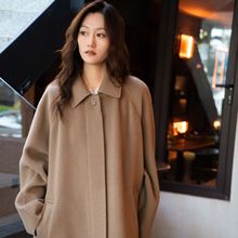 大连宣美~25年Jing典简约宽松廓形双面羊毛大衣女秋冬新长款C-611