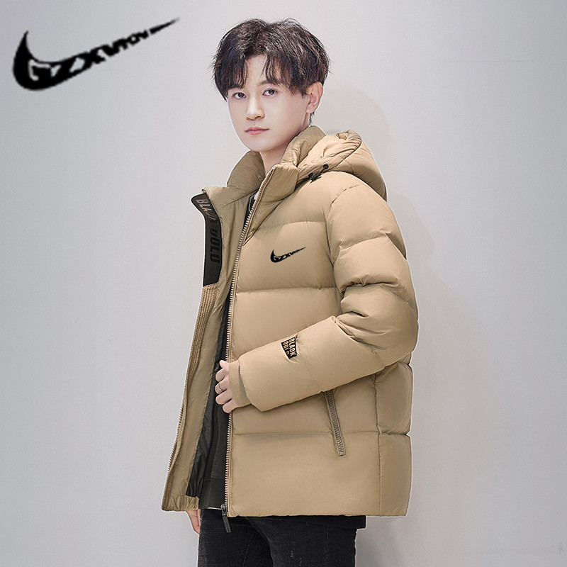 Cross-border Men's 2024 Winter Explosions Black Gold Down Jacket Couple Loose Men's and Women's Casual Jacket Trendy Top Men's