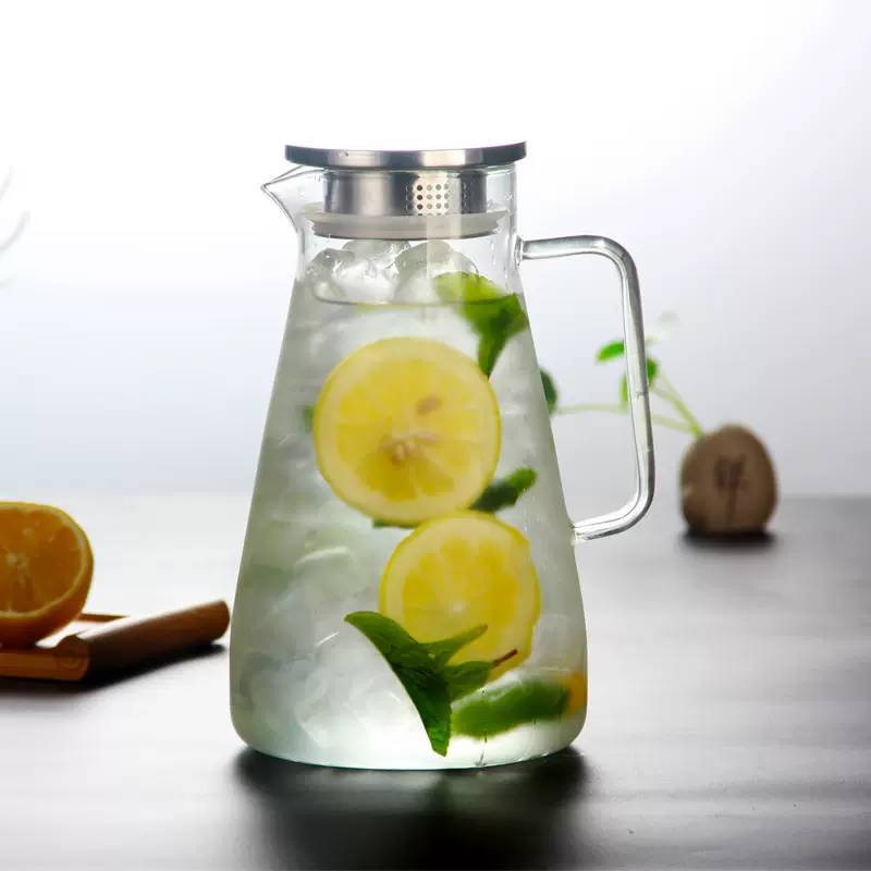 现货批发加厚高硼硅玻璃冷水壶现代简约平光大容量花茶凉水壶饮料