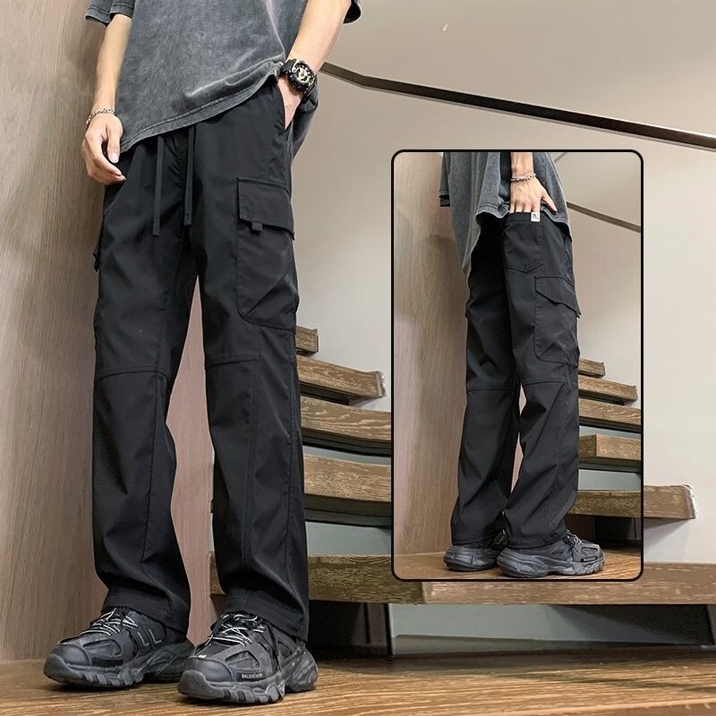 American-style trendy workwear pants for men, loose straight-leg wide-leg pants for spring and autumn, stylish and casual sports trousers American-style trendy workwear pants for men, loose straight-leg wide-leg pants for spring and autumn, stylish and casual sports trousers