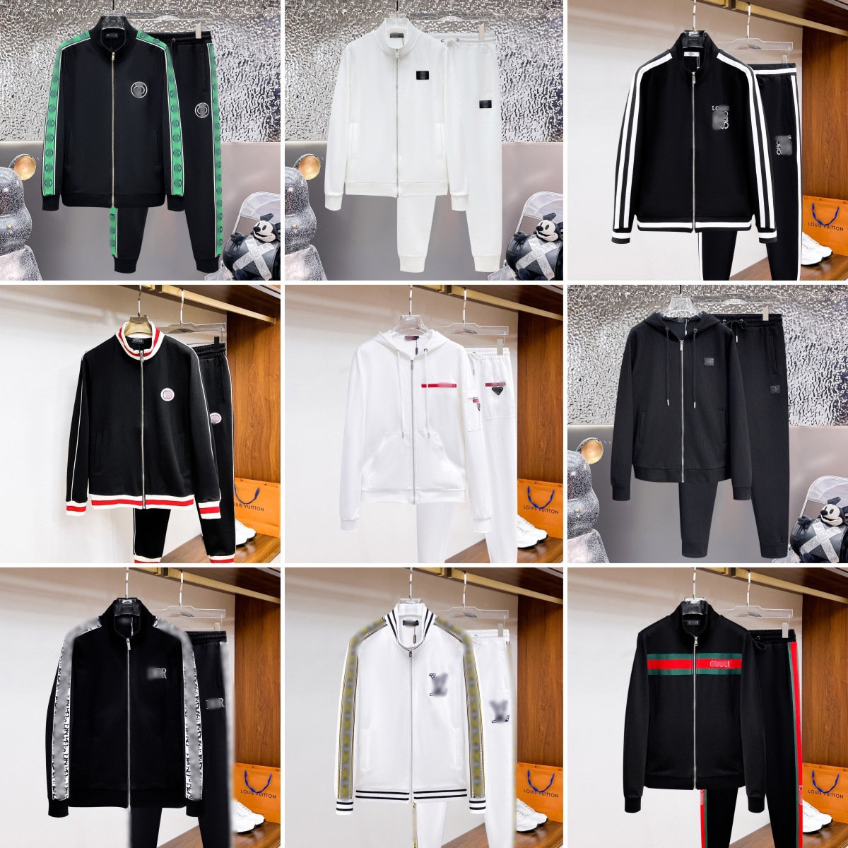 High-Quality 25-Year Autumn and Winter New P Brand Trendy Casual Cardigan Sweatshirt Sports Style Unisex Couple Set