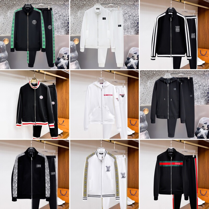 High-Quality 25-Year Autumn and Winter New P Brand Trendy Casual Cardigan Sweatshirt Sports Style Unisex Couple Set