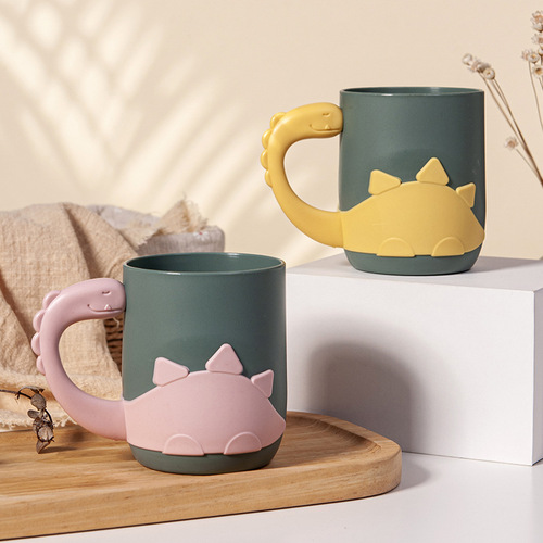 Creative dinosaur mouthwash cup, cute shape, parent-child home toothbrushing cup, student wash cup, children's plastic mouth cup