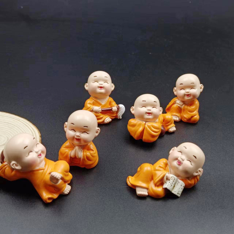 Zen-Inspired Little Monk Figurine, Four Martial Arts Little Monks, Car Decoration, Desk Decoration, Flower Pot, Tabletop Ornament, Entrance Decoration Zen-Inspired Little Monk Figurine, Four Martial Arts Little Monks, Car Decoration, Desk Decoration, Flower Pot, Tabletop Ornament, Entrance Decoration