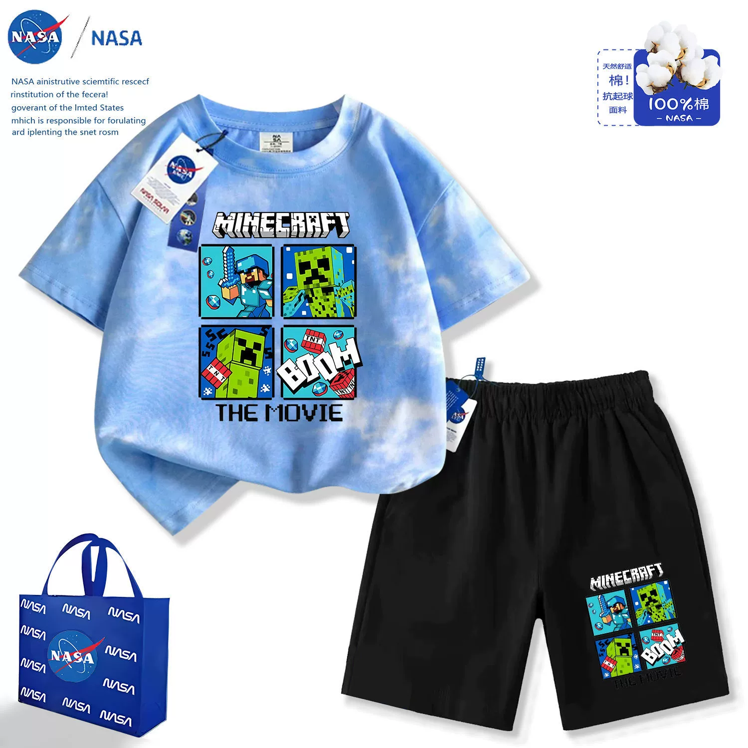 Summer shorts, set for men and women, with short sleeve, for teenagers