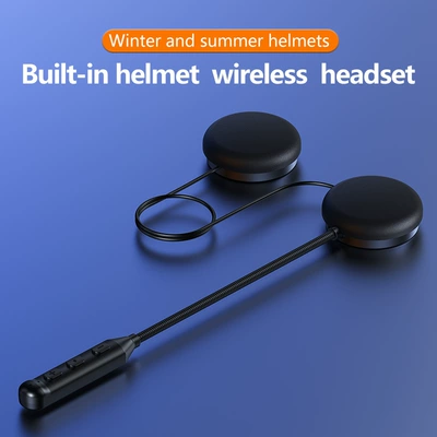 Motorcycle Helmet Bluetooth Headset Integrated with Headphones, Bluetooth Music Headset for Riding, Noise Reduction, Built-In Helmet Headphones
