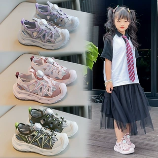 女童运动鞋2026夏季新款儿童网眼包头护趾旋转扣休闲男童框子鞋潮