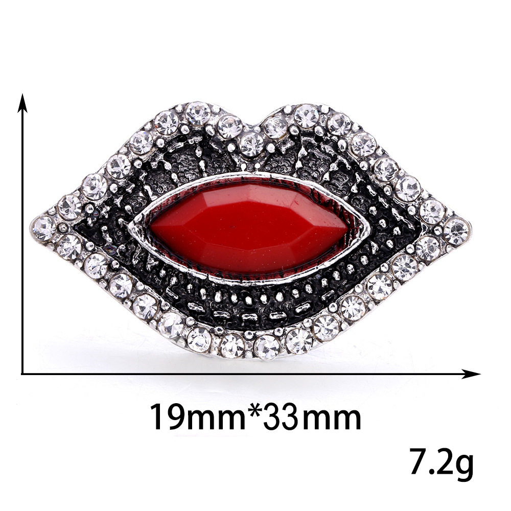 1 Piece Alloy Artificial Diamond Lips Eye Pendant display picture 5