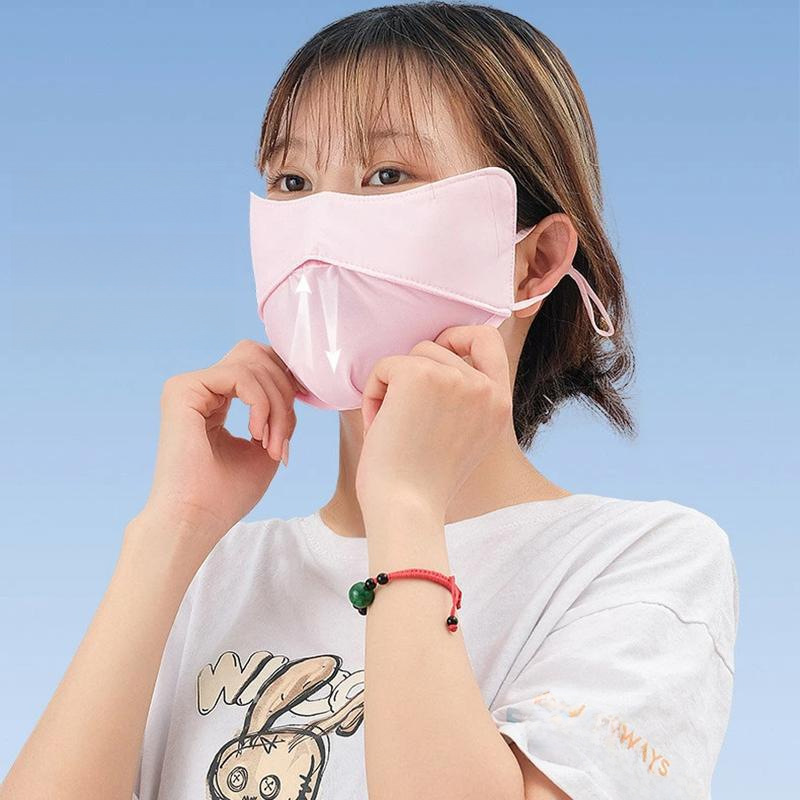 Sun protection eye protection breathable mask UV rays and full face ice silk 3D three-dimensional breathable new summer sun protection