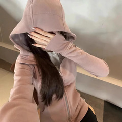 山东即墨卫衣上衣女连帽衫高级感小个子紧身韩系穿搭秋季显瘦外套