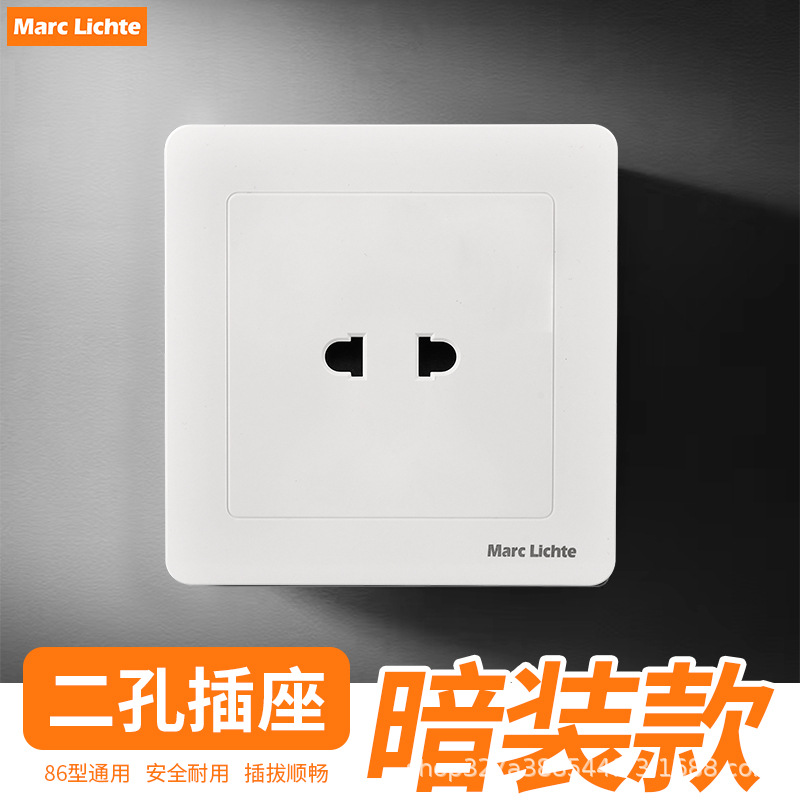 二孔插座暗装电瓶车充电插座2眼两孔插座充电桩插座厂家批发