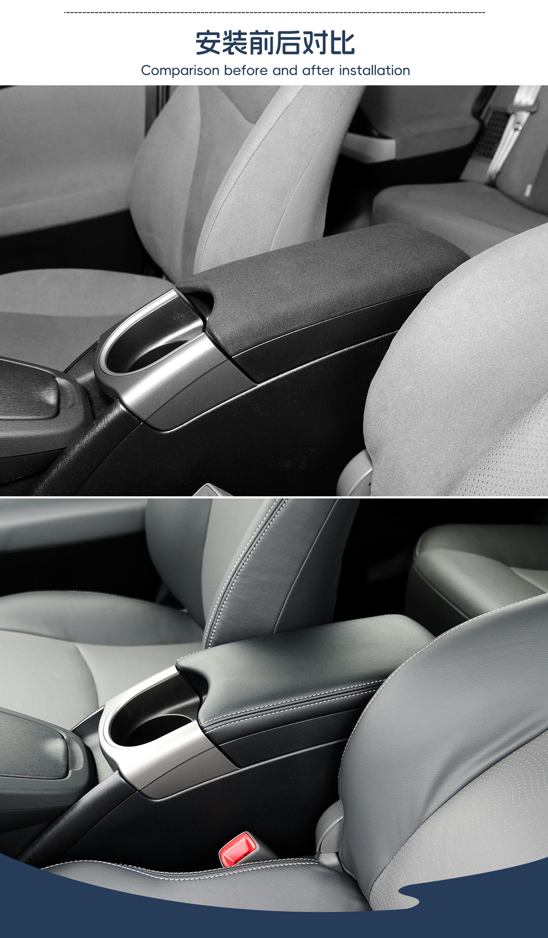 Suitable for 12-15 Models of Toyota Prius 30 Series Center Console Armrest Box Leather Cover Xw30 Armrest Box Anti-Scratch Protective Cover