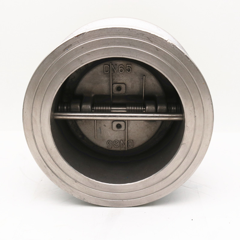 不锈钢对夹式蝶形止回阀H76W-16P 双瓣式逆止阀DN40 50 80.