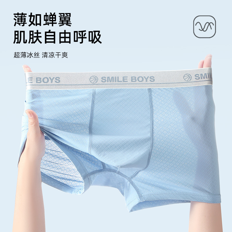 Plaid and Breathable Men's Underwear, Nylon Fabric, Sweat-Absorbent, Low and Mid-Waist, Multi-Color, Grade a Antibacterial Knitted Adult Seamless