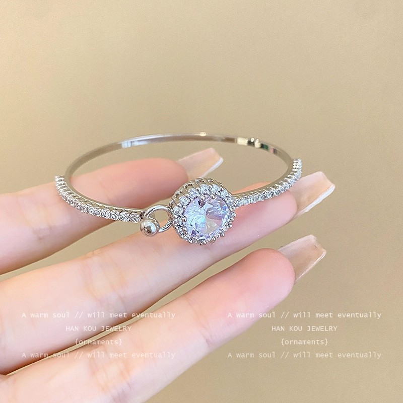 微镶锆石心动闪耀闪钻手链女轻奢小众精致百搭手镯闺蜜女生手饰品|undefined