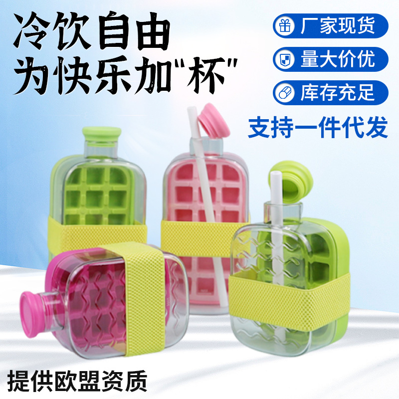 Summer Outing Ice Cube Mold for Homemade Ice, Two-In-One Press Ice Tray, Zero-Touch Ice Making, Quick Freezing