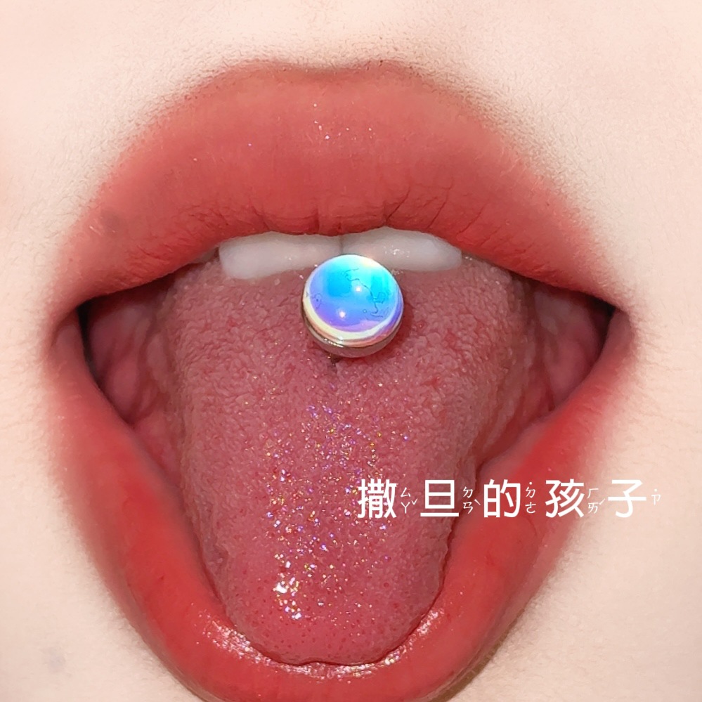 Satan's Child Tongue Ring Basic Formula Hot Girl Tongue Barbell Stainless Steel Tongue Piercing detail image 10