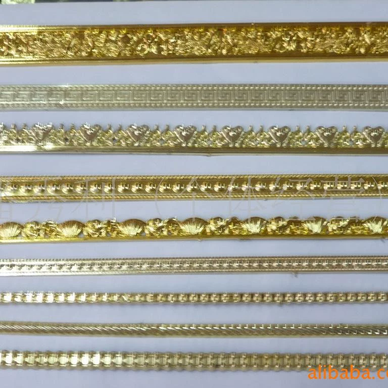 Поставка высококачественных краев фоторамки, пластиковых полосок с золотыми краями, декоративных полосок для упаковочных коробок.