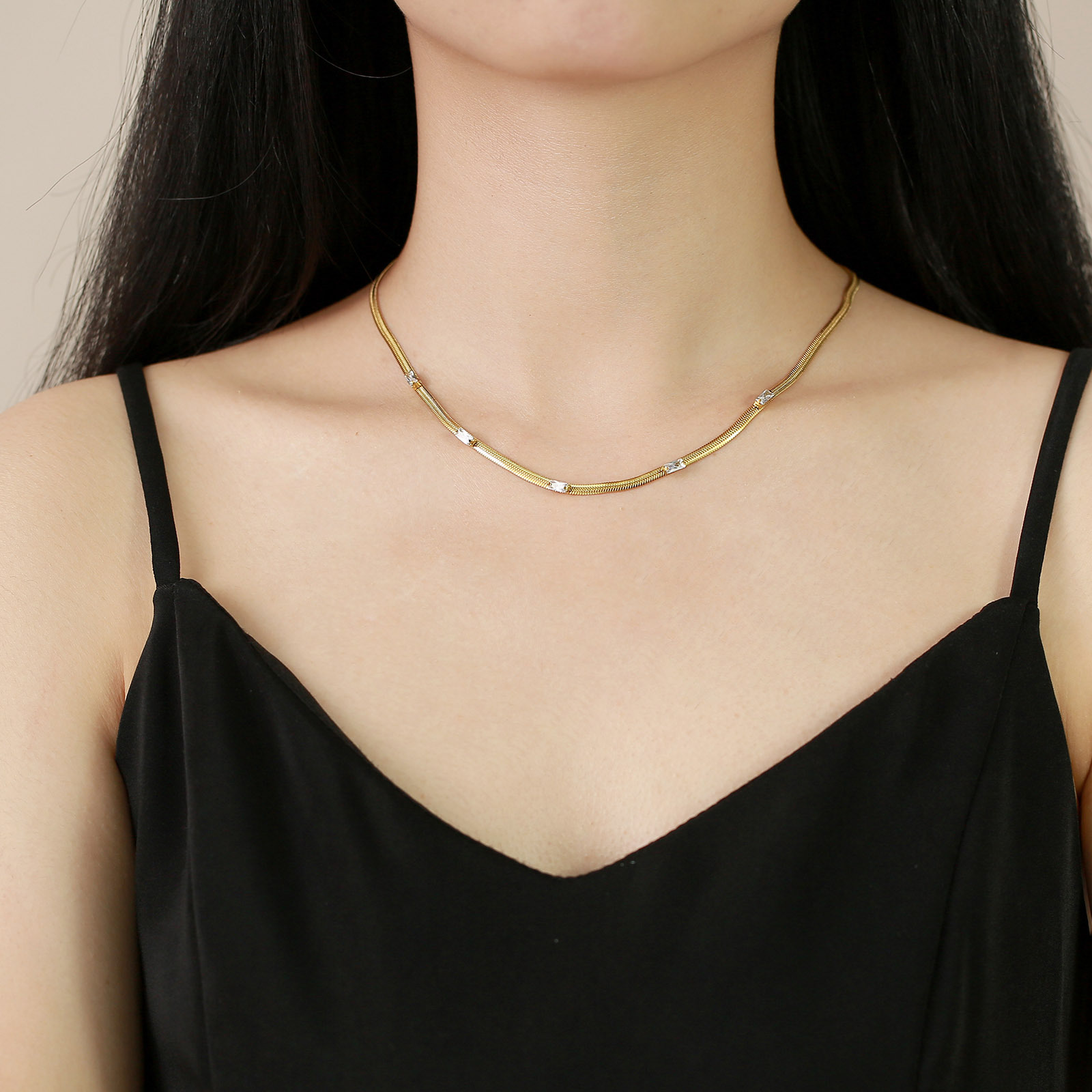 Simple Style Geometric Stainless Steel Bracelets Inlay Zircon Stainless Steel Rings