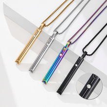 镶钻冥想口哨项链正念吊坠调节呼吸缓解焦虑不锈钢饰品个性风潮