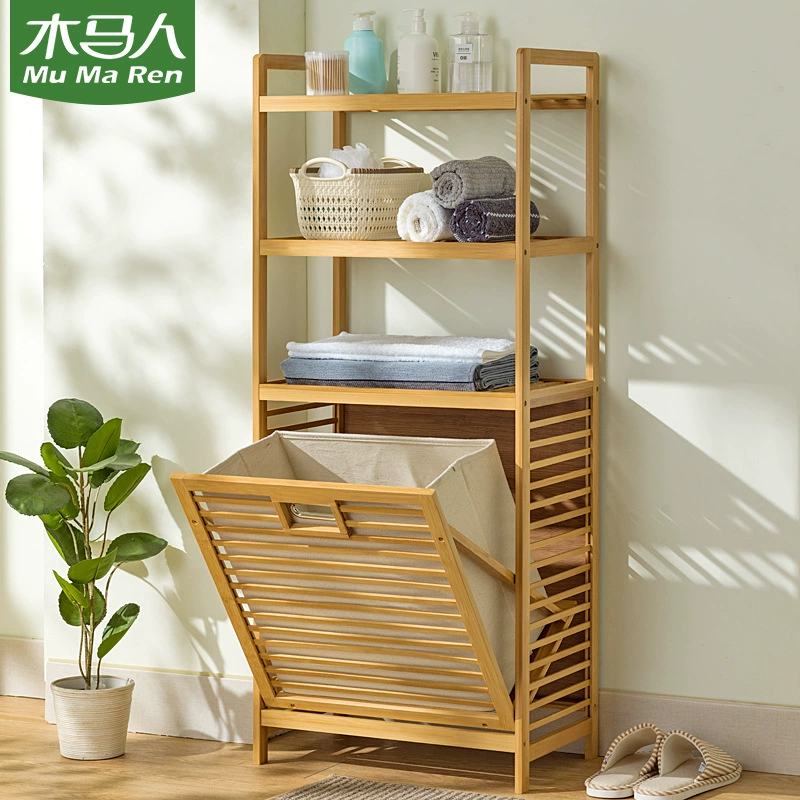 Полка для белья Bamboo, настенная стойка с наклонной корзиной, 3–5 уровней, длина 35/50/68 см