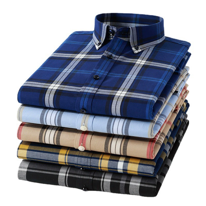 Новый 2023 новый весенний и осенний хлопчатобумажный клетчатый рубашка мужские длинные рукава модные повседневные тонкие молодые хлопчатобумажные подкладки