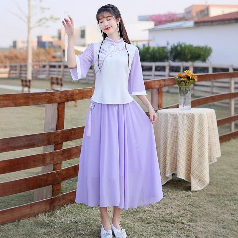 Super fairy-like ethnic style Hanfu top for women, new style for adults, Republic of China style, elegant lady ethnic costume