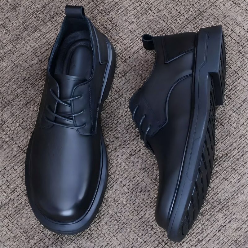 First-Layer Cowhide Men's Leather Shoes, Spring Style, Soft Leather, Breathable, Business Formal Wear, Wide-Toe Work Shoes, Casual Leather Shoes, Soft Soles