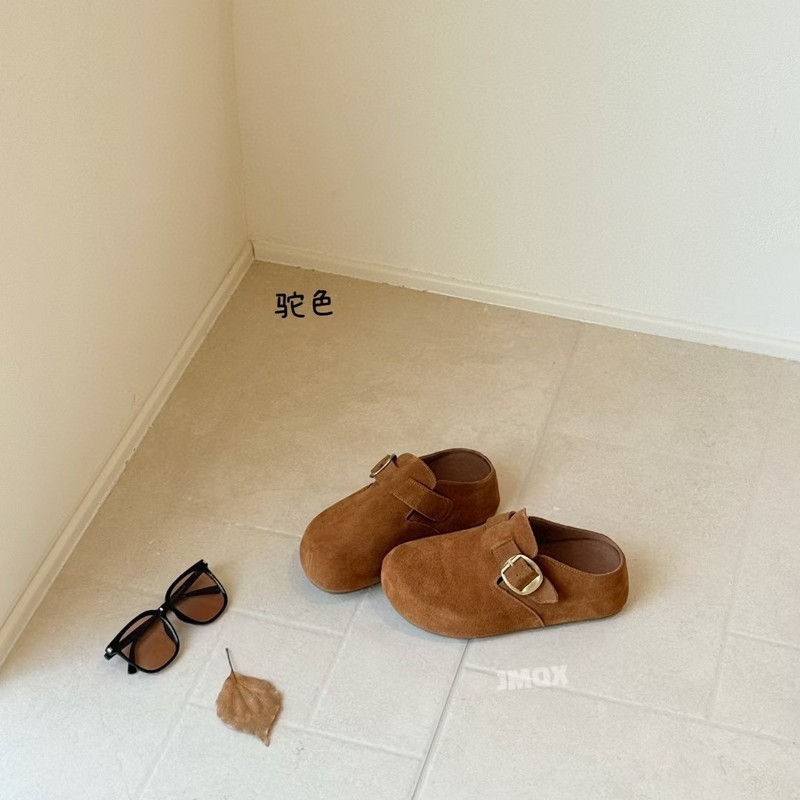 滨莉复古厚底包头半拖女25秋季新款真皮勃肯拖鞋一脚蹬懒人女拖鞋|undefined