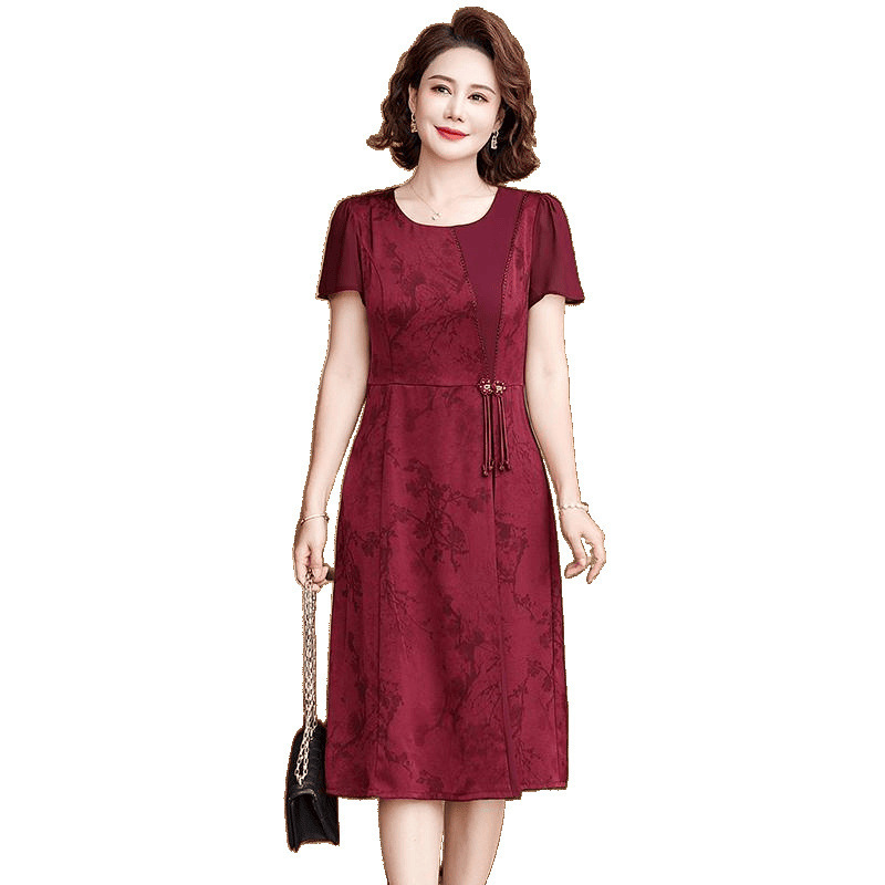 5月1日義母の結婚式の宴会服は、2025年の新しい中高年の母親の夏のシフォンドレスの気質として通常着用できます|undefined