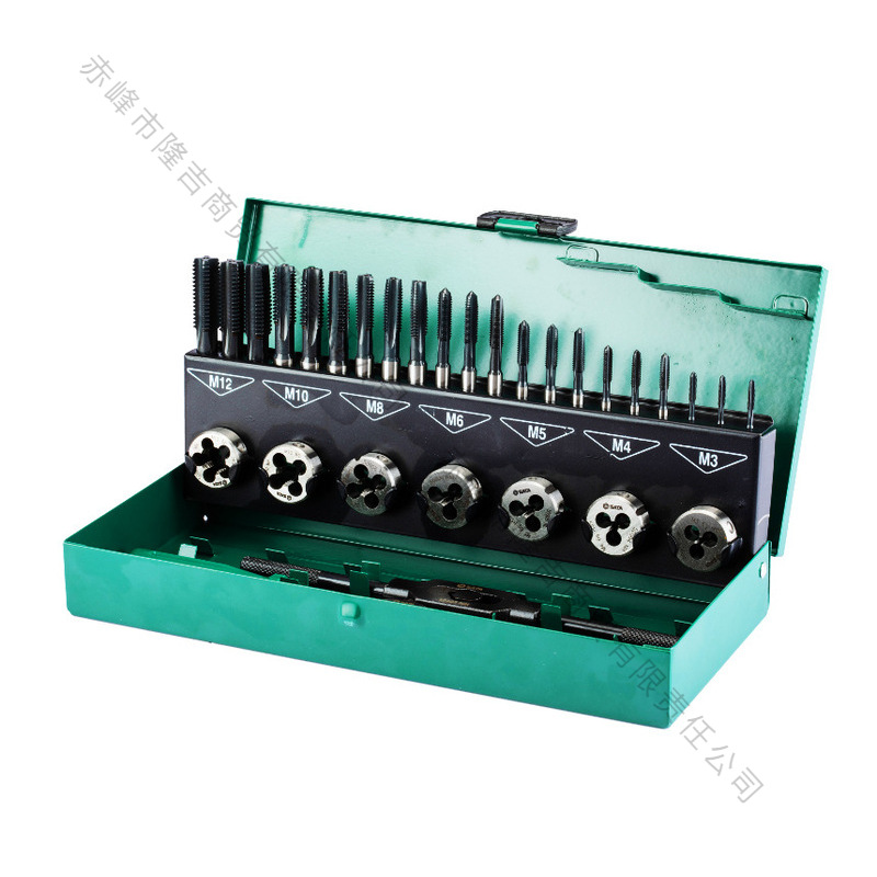 世达32件高速钢粗牙丝锥板牙组套 50452