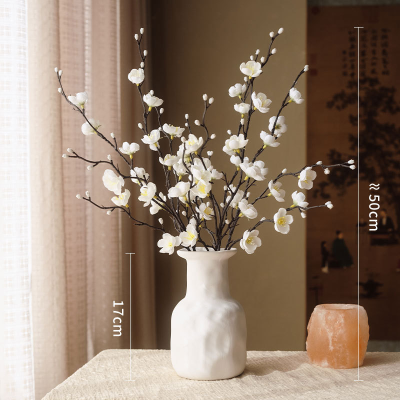 Flor de ciruela de ciruela flor de imitación flor de seda sala de estar gabinete de televisión decoración de mesa de té decoración de estilo chino para el hogar arreglos de flores