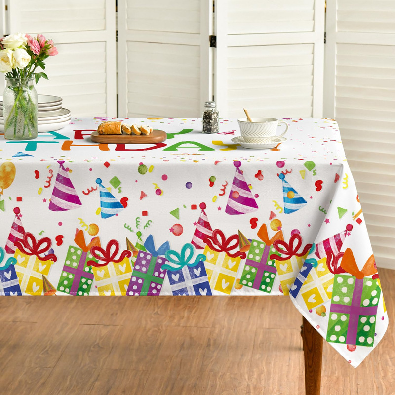 Cross-Border Birthday Theme White Balloon Design Waterproof Tablecloth Digital Printing Creative Gift Removable and Washable Factory Direct Sale Cross-Border Birthday Theme White Balloon Design Waterproof Tablecloth Digital Printing Creative Gift Removable and Washable Factory Direct Sale