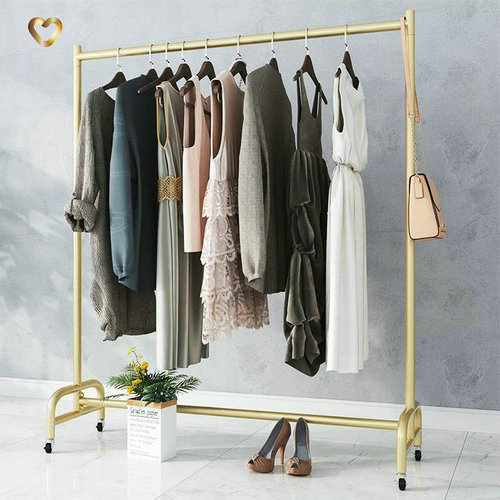 Clothing store display rack women's clothing store floor-standing clothes shelf internet celebrity live broadcast hanger mobile with wheels