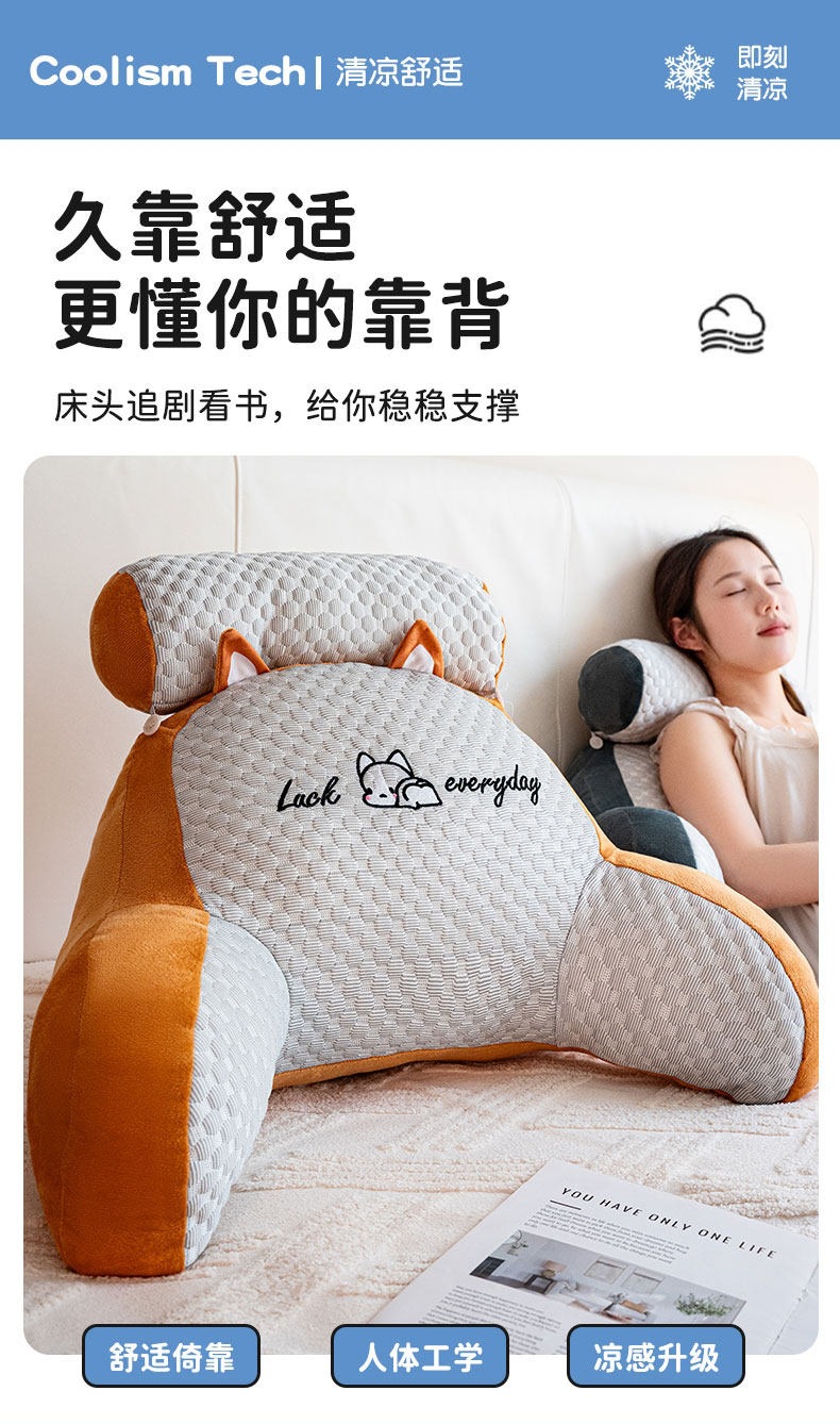 Suitable for Bed Headboard Cushions, Soft Bed Pillows, Large Backrest Cushions, Throw Pillows for Girls, Sofa Lumbar Support Pillows, and Dormitory Use