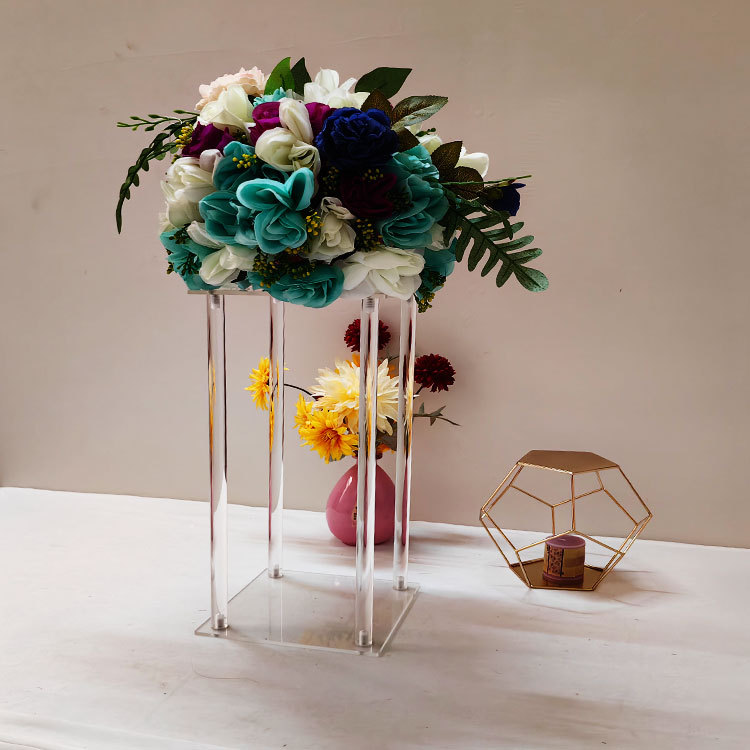 Acrílico transparente soporte de flor de boda soporte de flor de cristal decoración de mesa de boda decoración de suministros para el hogar