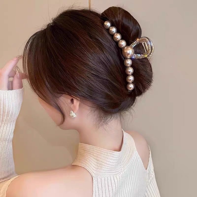 Satín de alta sensación, arco negro grande, clip de tiburón, toque de cabeza, clip de nube, clip de agarre, clip de cabello, tarjeta de cabello de mujer