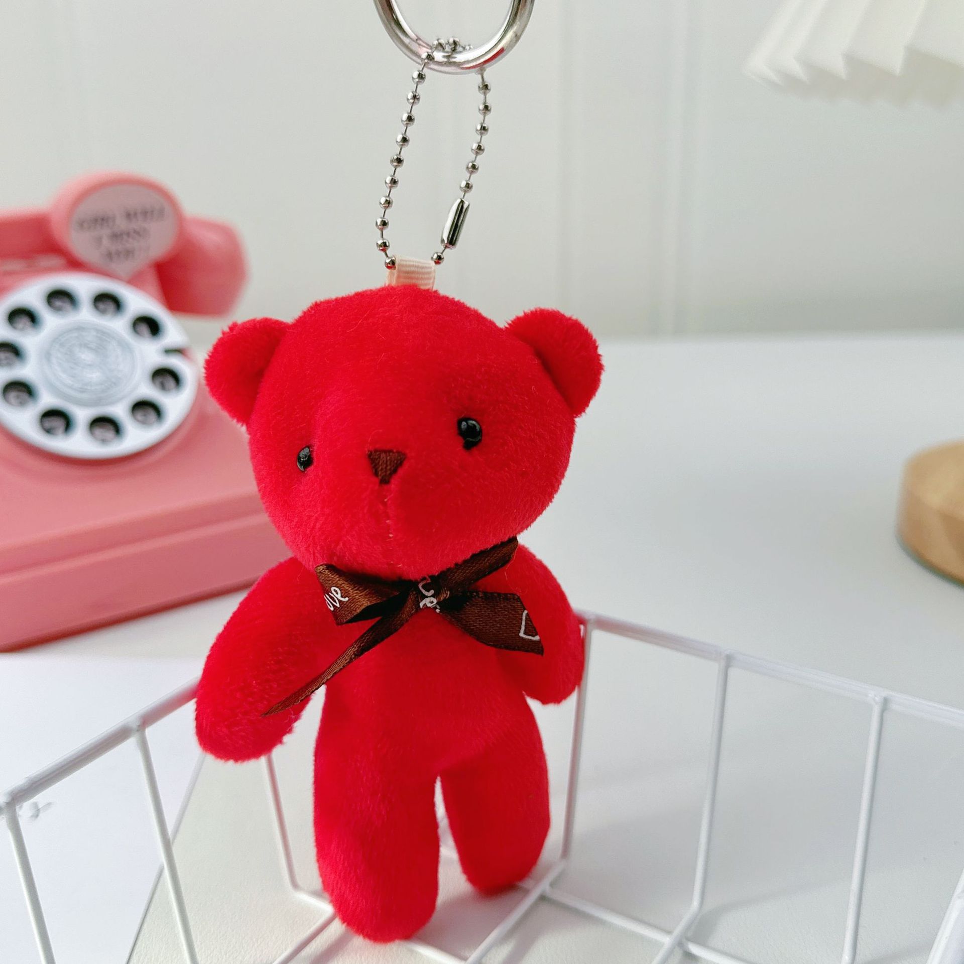 Muñeca de oso de peluche transfronterizo, muñeca de oso de una pieza de felpa, colgante, muñeca de oso, muñeca, juguete al por mayor, mini