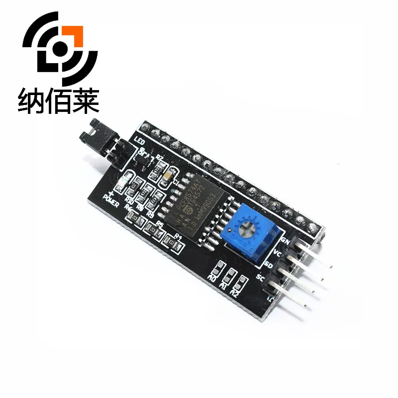 Плата-переходник для LCD1602 с интерфейсом IIC/I2C, библиотека функций, версия для LCD2004, плата расширения PCF8574