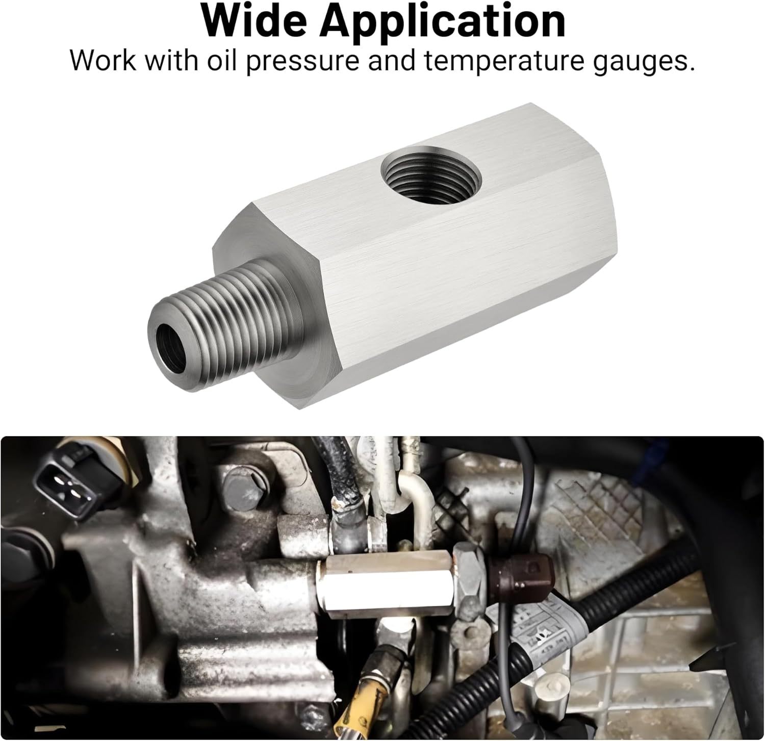 Cross-border modified auto parts M12 tee to 1/8NPT side hole oil pressure sensor adapter diameter change joint